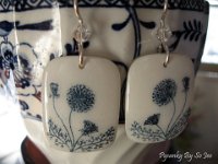 White & Blue Queen Anne's Lace Earrings Pysanky Eggshell Jewelry By So Jeo : pysanky pysanka ukrainian easter egg batik art eggshell jewelry pendants earrings drop dangle etched flowers gift women accessories accessory pendant necklace bail crystal finding sterling silver filled sojeo flowers celtic purple white red pink brown green purple orange cream burgundy magenta teal turqoise crows crow blue black so jeo art handmade